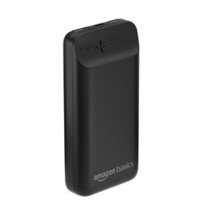 Amazon Basics 20000mAh 12W Lithium-Polymer Power Bank | Dual Input, Dual Output | Black