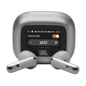 JBL New Launch Live Flex 3, Hi-Res Audio True ANC TWS, Smart Case with Touch Display, 50H Playtime, Silver