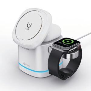 Lifelong Chargeup Wireless Charger 23 W 3 in 1 Foldable Magsafe Charger for iPhone, Led Indicator, White