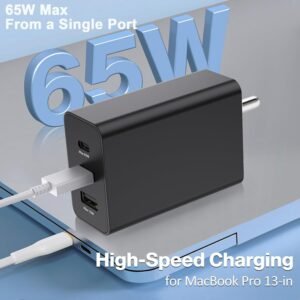 Original Samsung 65W Trio Port Super Fast Charger True 65W Max Charging Adapter (Black)