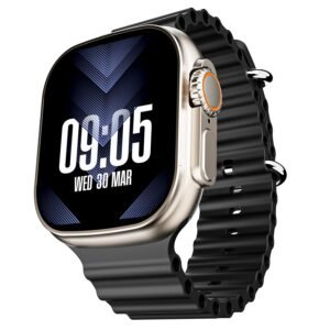 boAt Wave Elevate Smart Watch w/ 1.96" (4.9 cm) Display, BT Calling, Functional Crown, AI Voice Assistant,Active Black
