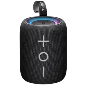Tribit StormBox Mini 12W 5.4 Bluetooth Wireless Speaker,360°Surround Sound,Built-in XBass,IPX7 Waterproof,Type-C,Travel Black