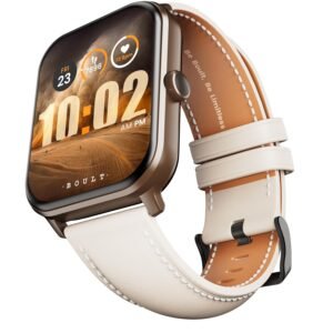 Boult Drift+ Smart Watch 1.85''HD Screen, Bluetooth Calling, IP67, 100+ Sports Mode Smartwatch (Snow Leather)