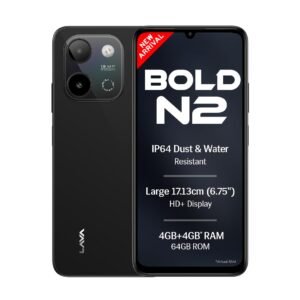 Lava Bold N2 (Indus Black, 4 GB RAM, 64 GB Storage)